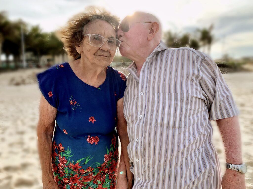 elderly couple in love